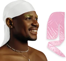 2 Pack Silk Durag for Men and Women, Silky Satin Do Rag