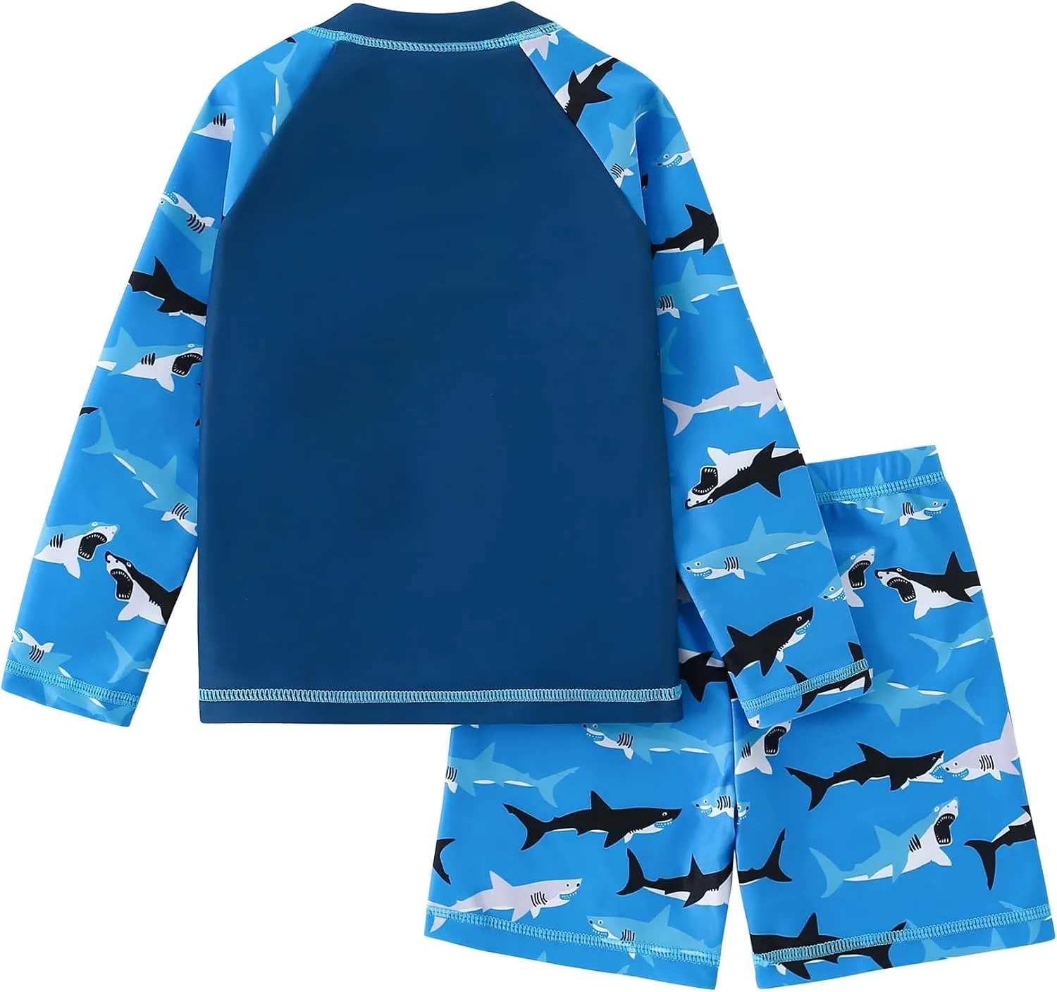 2-Piece Boys Dinosaur&Whale Swimsuit Set Long Sleeve Shirt   Trunks Toddler Swimming Suit Kids Rash Guards Bathing Suits