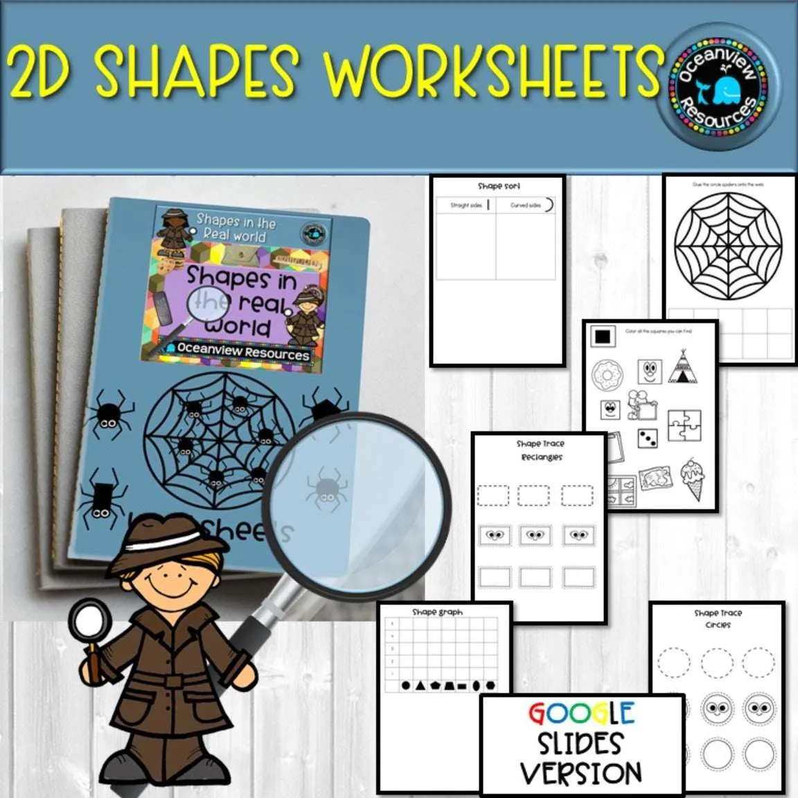 2D worksheets - UK and AUS/UK spelling GOOGLE version