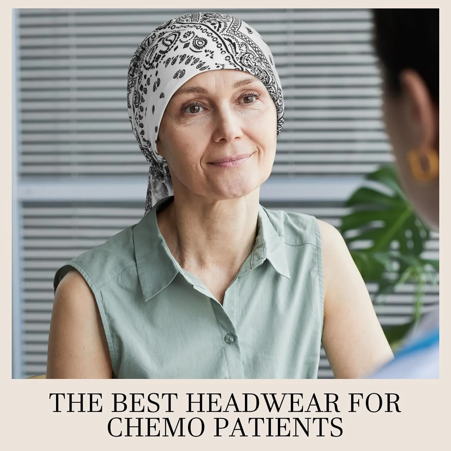 4 Pieces Chemo Headwear for Women Pre Tied Caps Soft Cotton Elastic Head Scarf for Patients