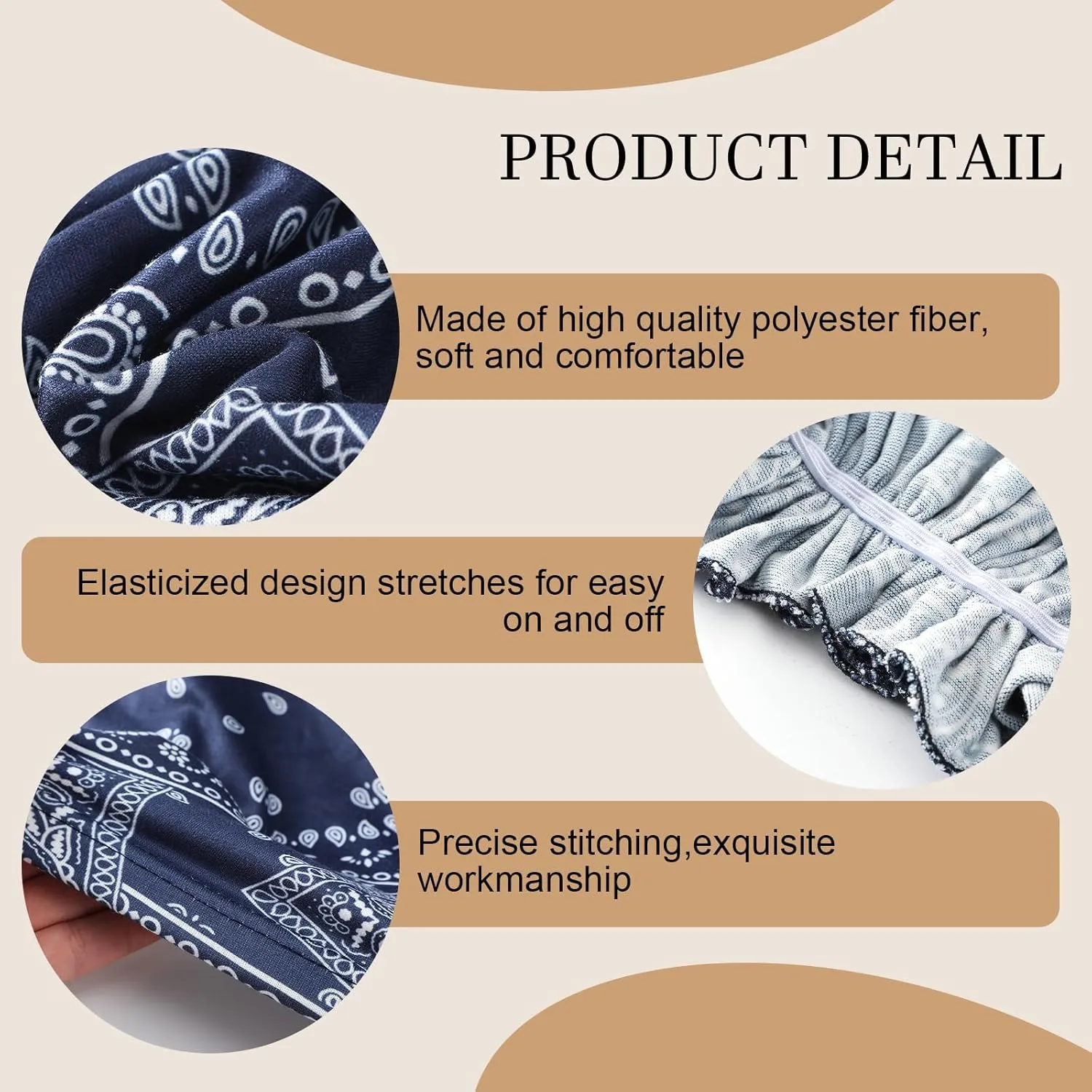4 Pieces Chemo Headwear for Women Pre Tied Caps Soft Cotton Elastic Head Scarf for Patients