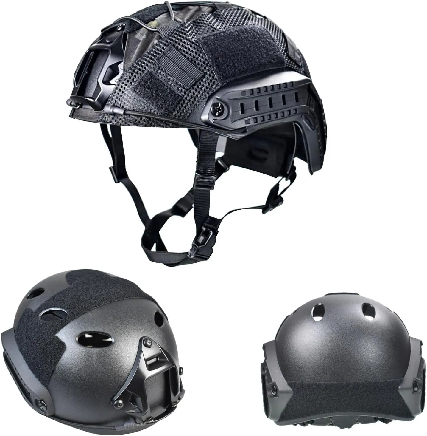 Airsoft Fast Helmet Set with Cover Tactical Paintball Helmet Internal Memory Foam Protective Pad Adjustable Size for Adult and Teenager