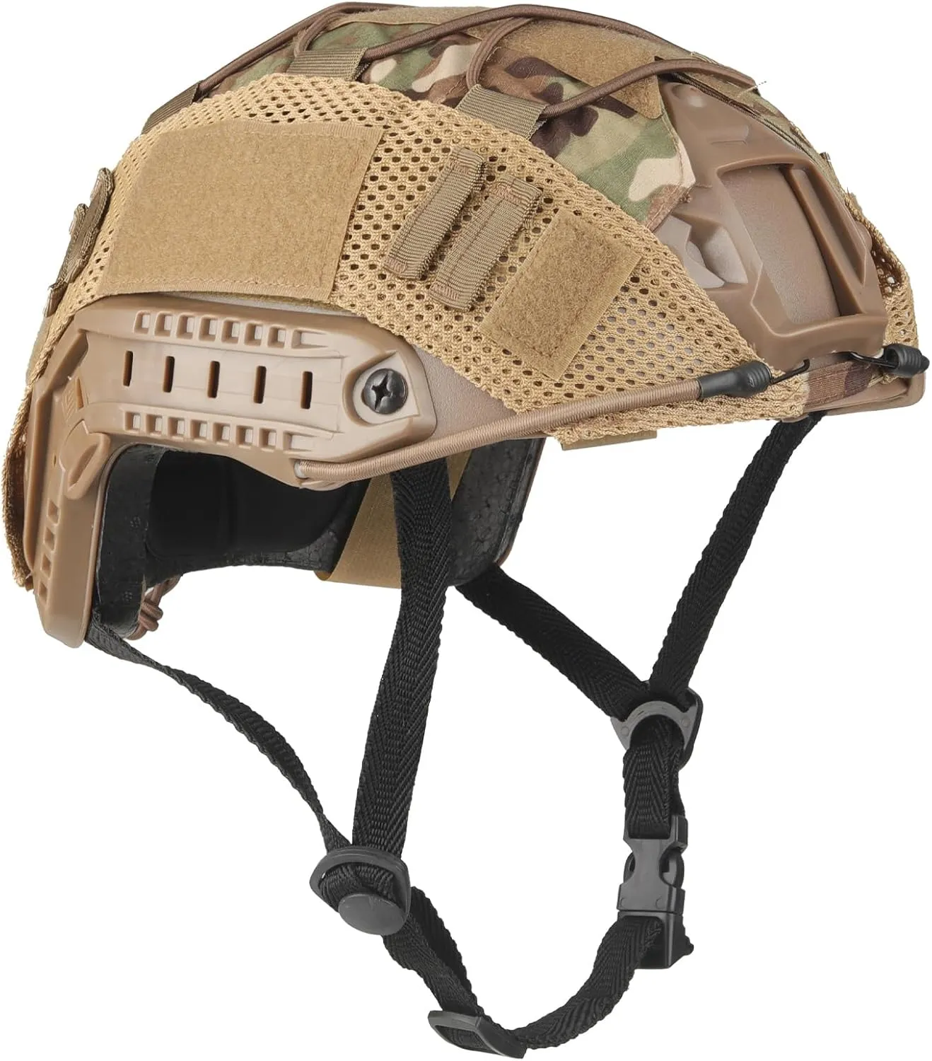 Airsoft Helmet,Black Tactical Helmet with Airsoft Accessories,Tactical Airsoft Gear