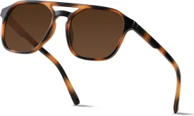 ANDWOOD Trendy Aviator Polarized Sunglasses Men Women Square Stylish Frame Sun Glasses