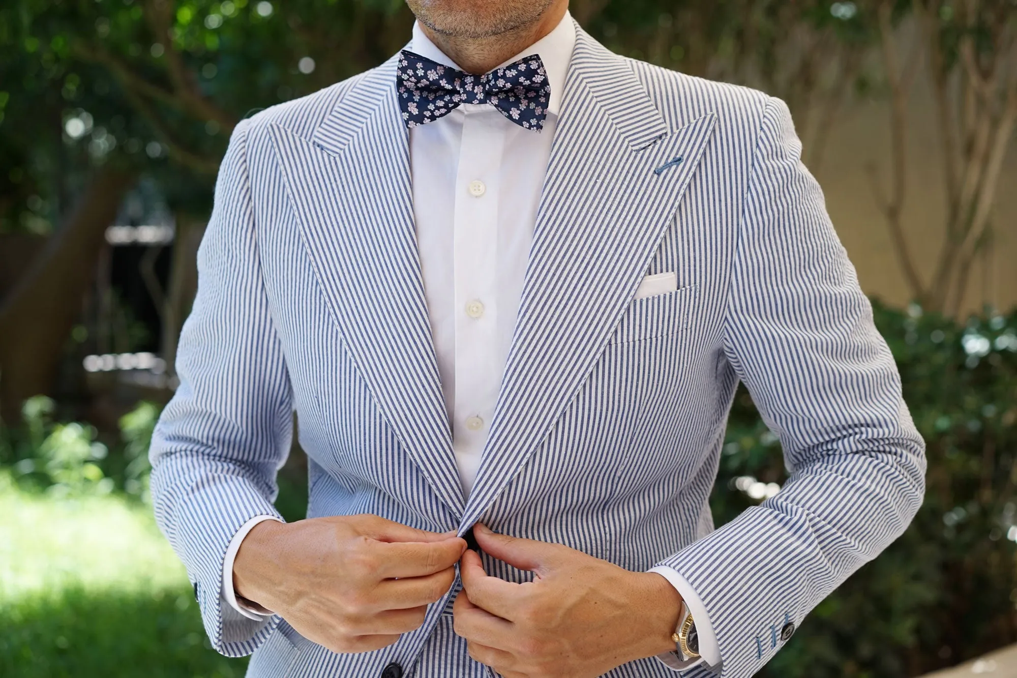 Aster Amellus Lilac Floral Bow Tie
