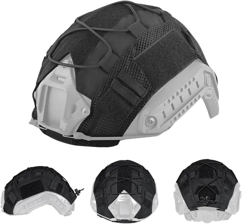ATAIRSOFT Tactical Helmet Cover 500D Nylon Helmet Cloth for BJ/PJ/MH Airsoft Paintball Fast Bump Helmet in Size M/L/XL - Without Helmet