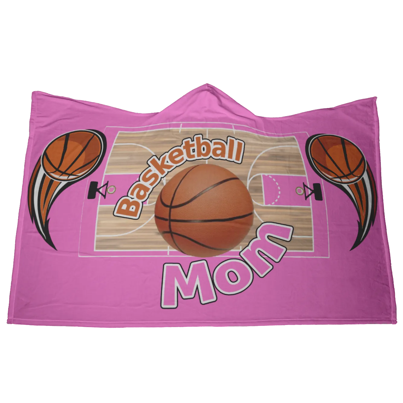 Basketball Mom Hooded Blanket - Pink [Unique, Limited Edition]