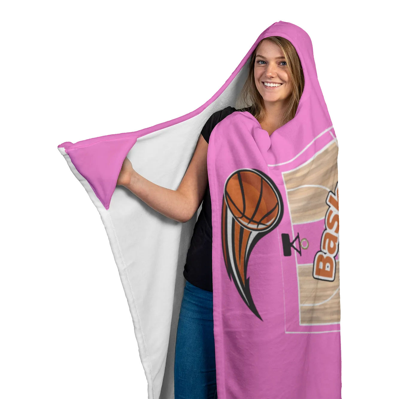 Basketball Mom Hooded Blanket - Pink [Unique, Limited Edition]