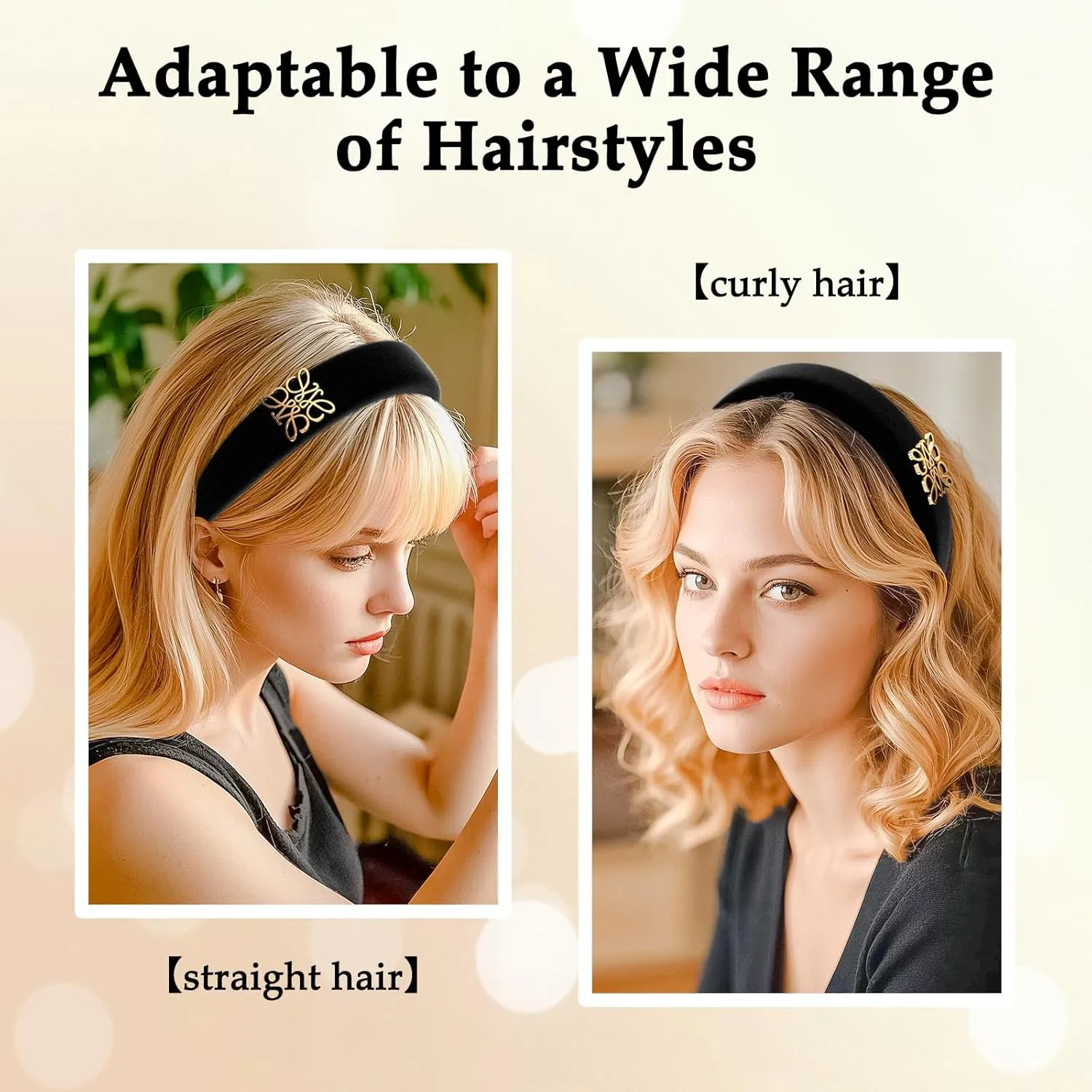 ceyfey Headbands for Women Fashion Hair Bands for Women's Hair Non Slip Fabric Wide Headbands for Thin Thick (Black totem, One size)