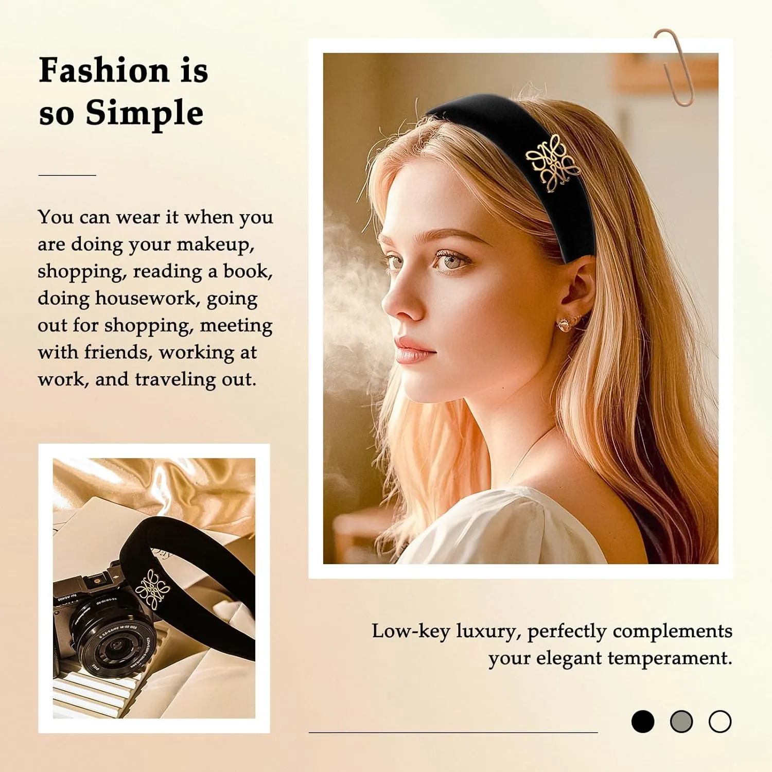 ceyfey Headbands for Women Fashion Hair Bands for Women's Hair Non Slip Fabric Wide Headbands for Thin Thick (Black totem, One size)