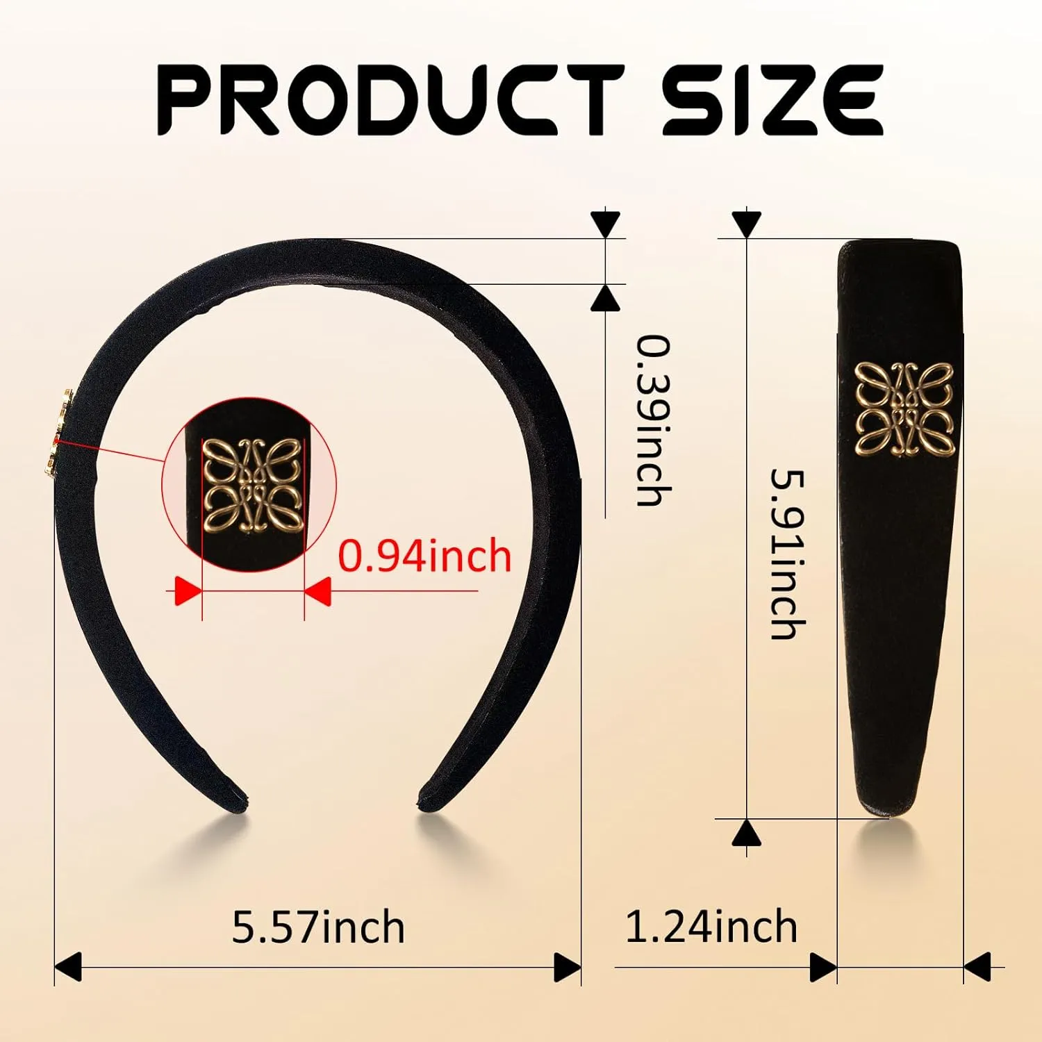 ceyfey Headbands for Women Fashion Hair Bands for Women's Hair Non Slip Fabric Wide Headbands for Thin Thick (Black totem, One size)