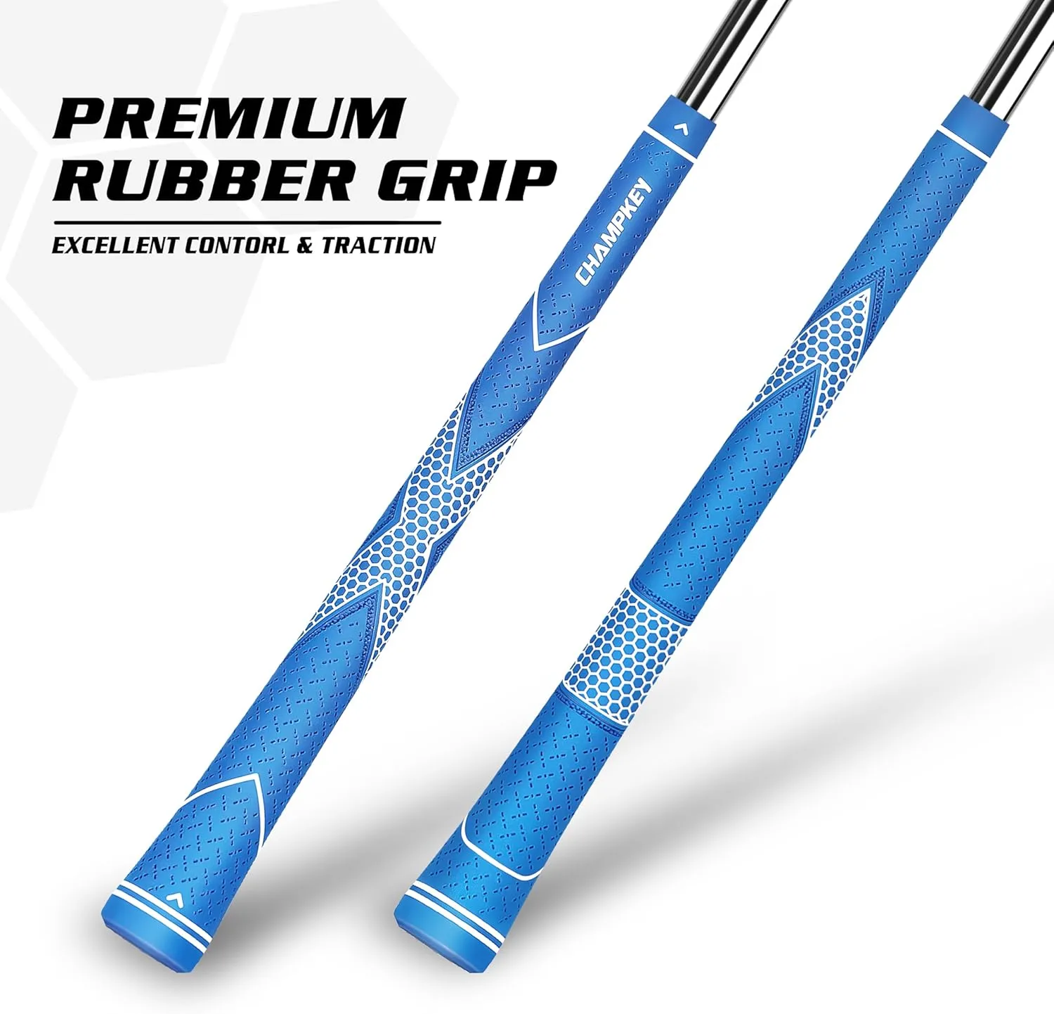 CHAMPKEY Premium Rubber Golf Grips 13 Pack | High Traction and Feedback Rubber Golf Club Grips | Choose Between 13 Grips with 15 Tapse and 13 Grips with All Kits