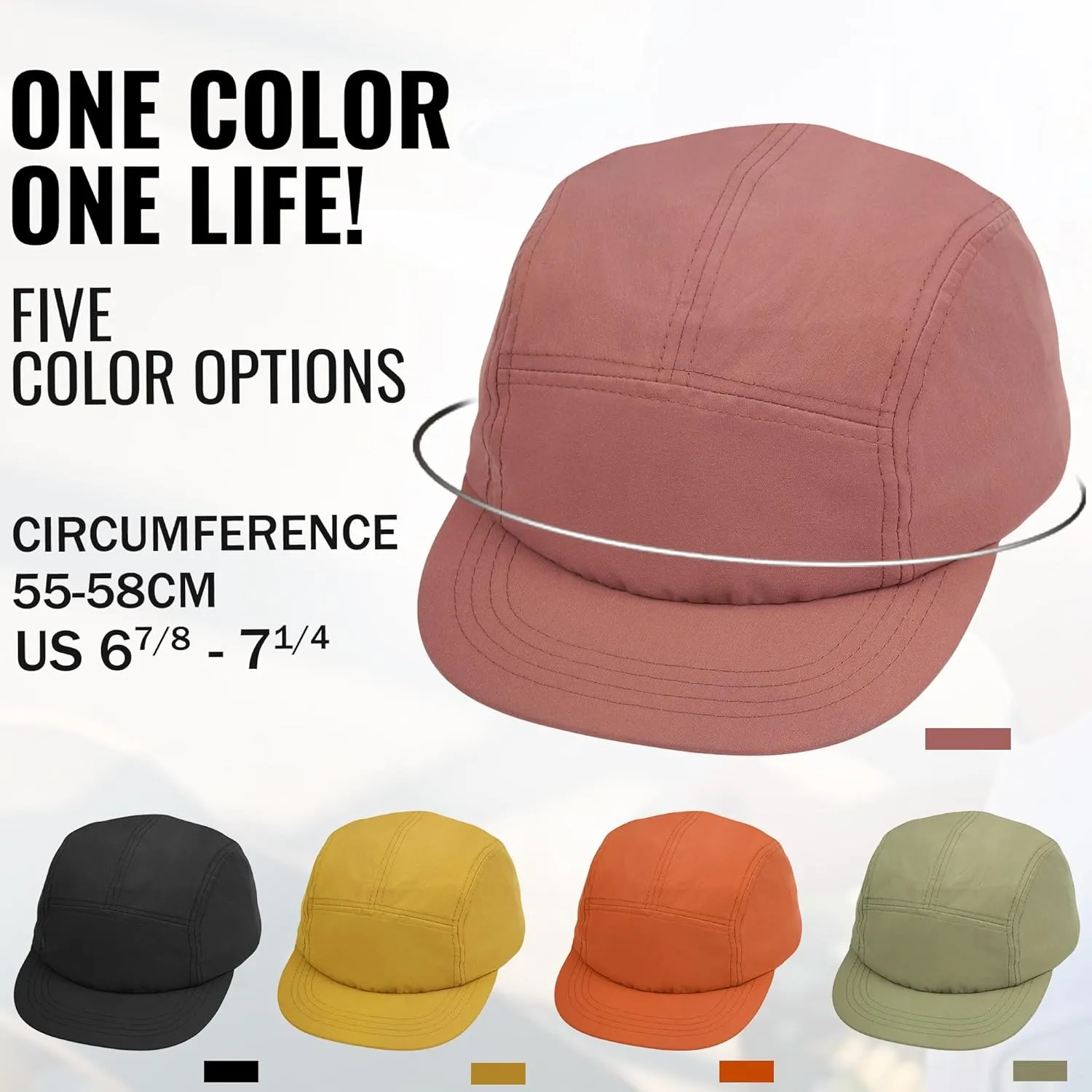 Clakllie Quick Dry 5 Panel Running Hats Reflective Flat Brim Hat Breathable Baseball Cap Cooling Outdoor Caps Tennis Dad Hats