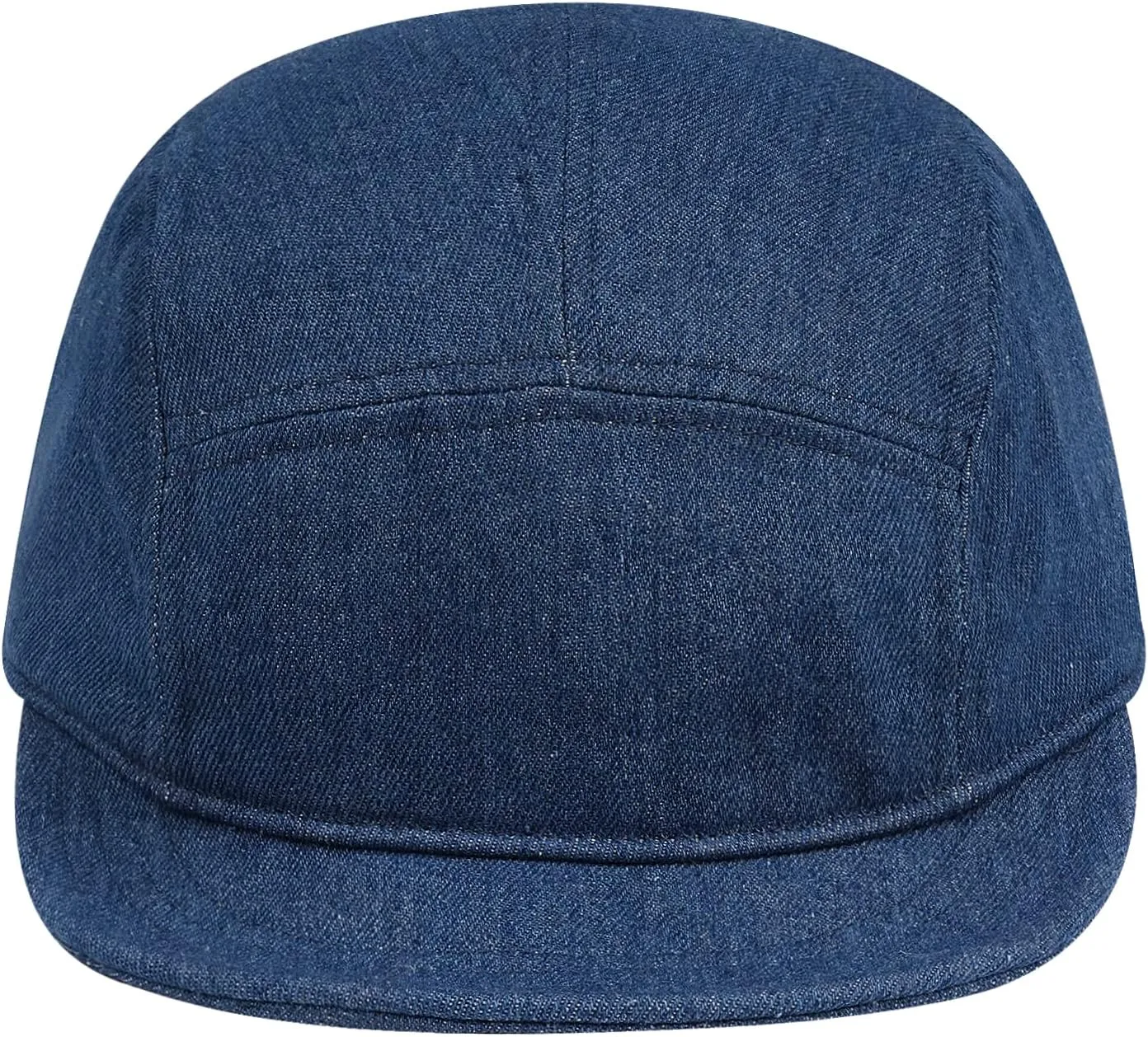 CLAPE Trucker 5 Panel Hat Short Bill Cadet Cap Denim Baseball Hat Unstructured Cotton Dad Hats Snapback Fitted Flat-Bill Cap