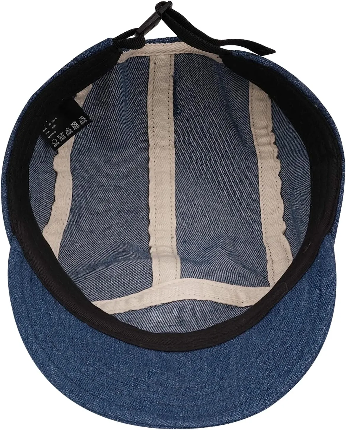 CLAPE Trucker 5 Panel Hat Short Bill Cadet Cap Denim Baseball Hat Unstructured Cotton Dad Hats Snapback Fitted Flat-Bill Cap