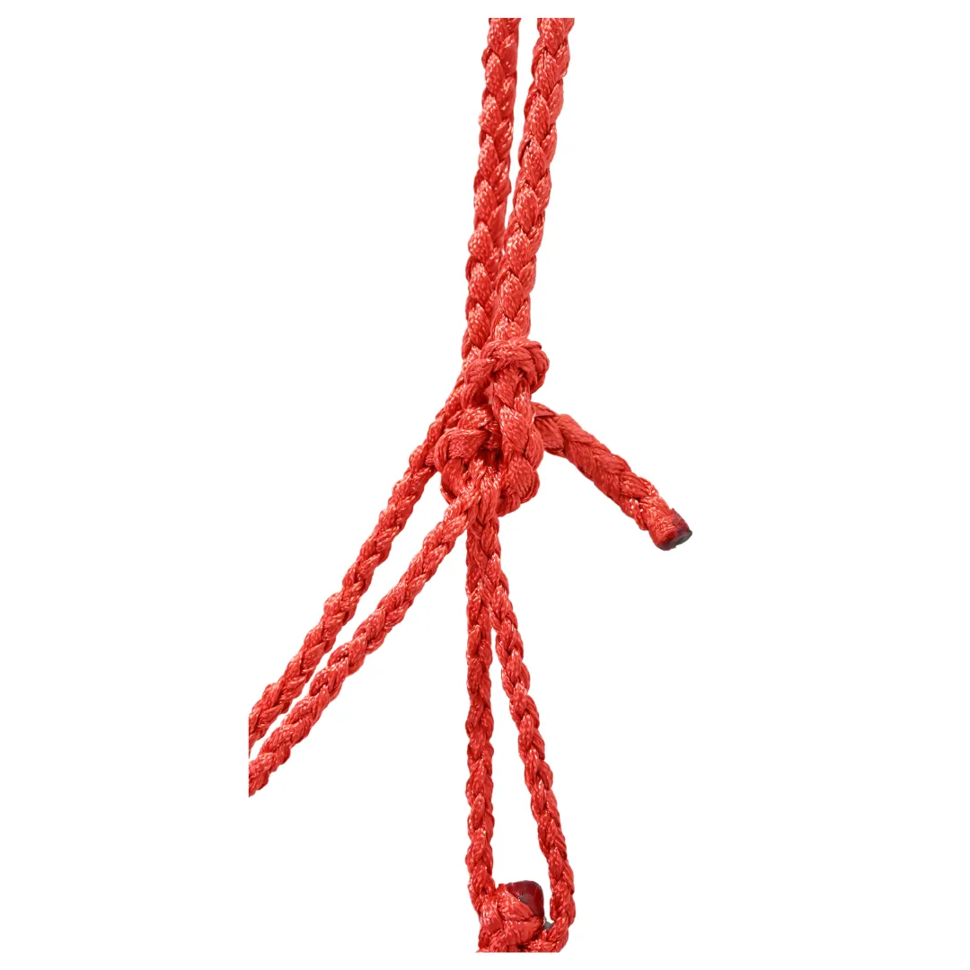 Classic Equine Braided Rope Halter with Lead- Red