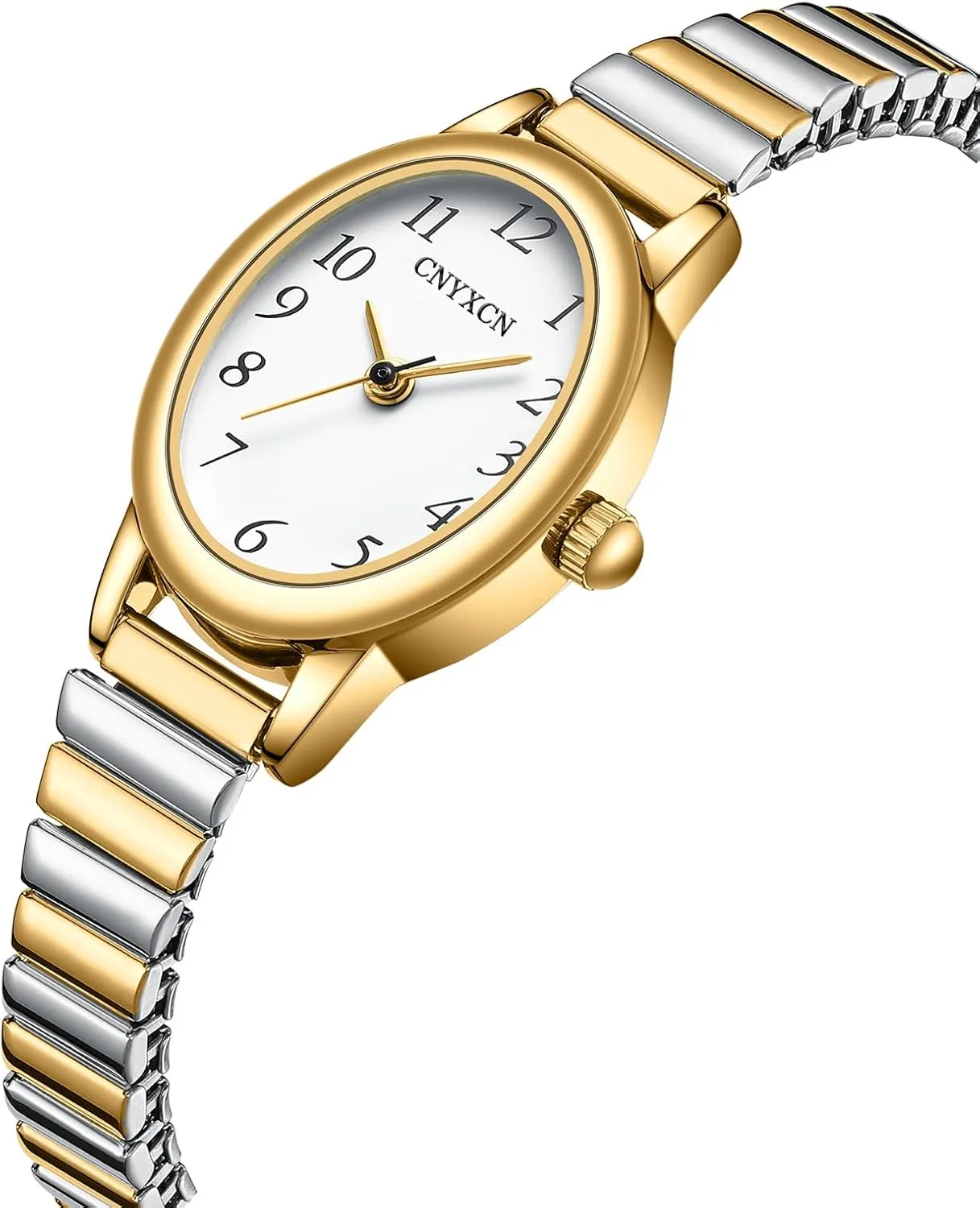 Gold Watches for Women,Easy Reading Analog Watch with Stainless Steel Expansion Band,Water Resistant
