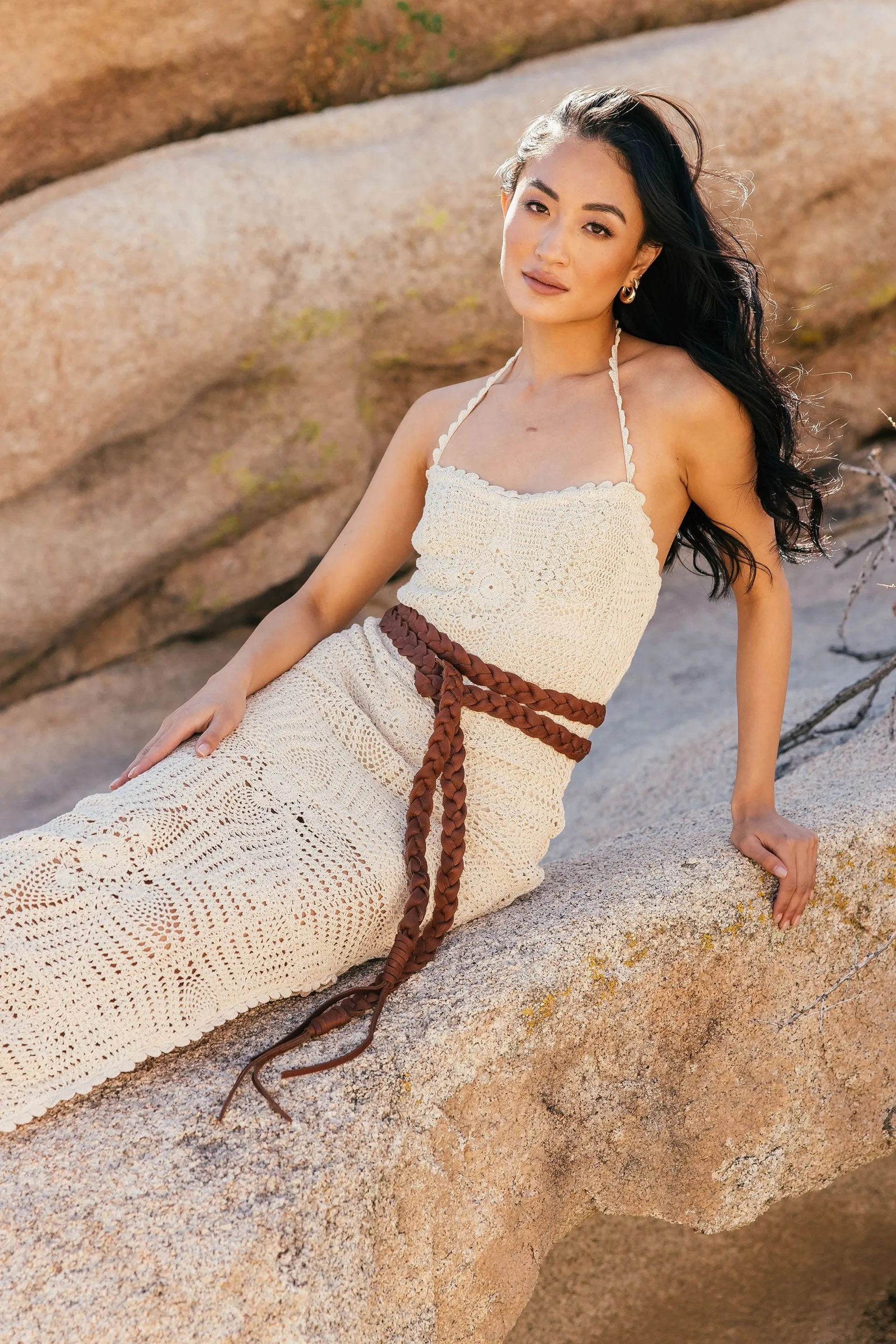 Hand Braided Leather Wrap Belt - Wide