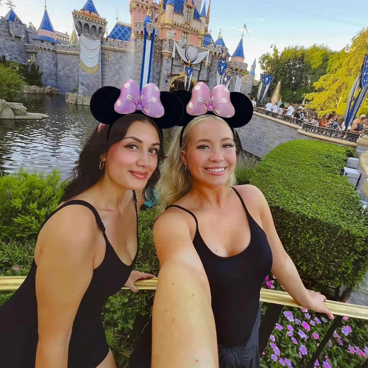 Handmade Mouse Ears Headband for Women and Girls, Polka Dot Bow Minnie Ears Costume Accessories