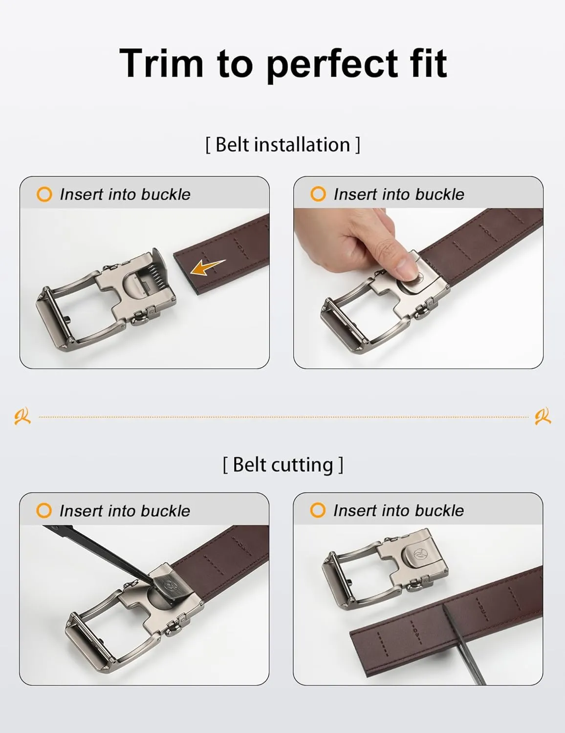 JUKMO 1.5" (38mm) Leather Ratchet Belt for Men in Gift Box