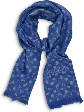 KARL LAGERFELD Womens Metallic Karl Icon Scarf