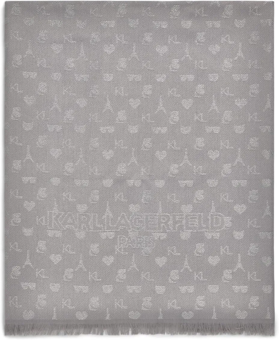 KARL LAGERFELD Womens Metallic Karl Icon Scarf