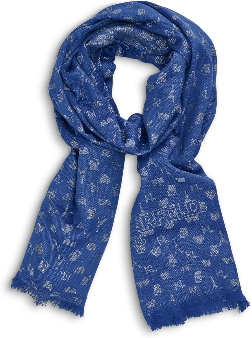KARL LAGERFELD Womens Metallic Karl Icon Scarf