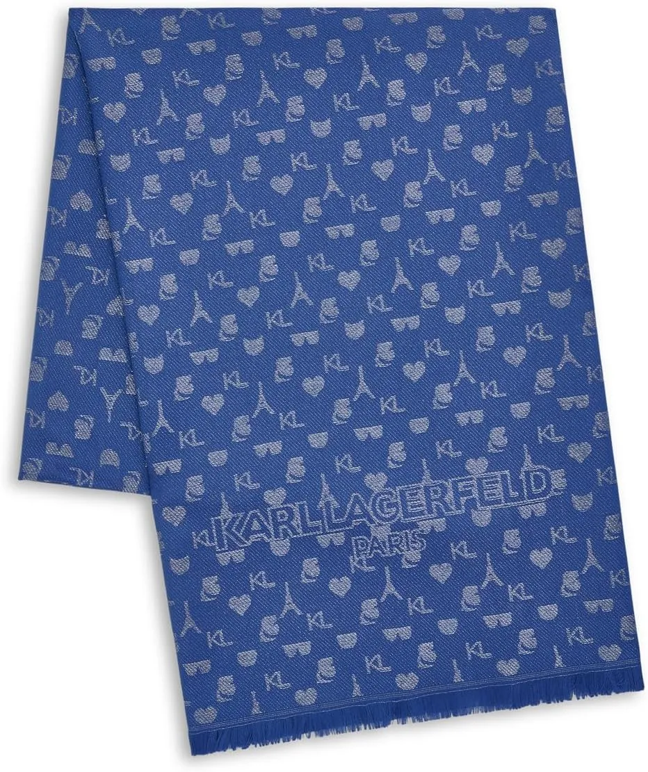 KARL LAGERFELD Womens Metallic Karl Icon Scarf