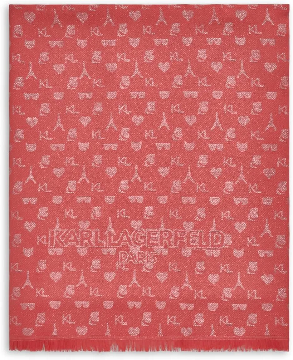 KARL LAGERFELD Womens Metallic Karl Icon Scarf