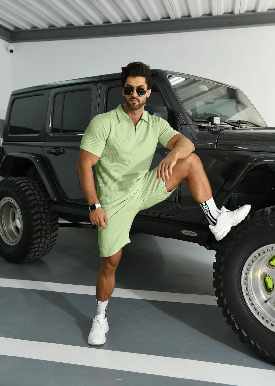 KUYIGO Men's Polo Shirt and Shorts Set Summer Outfits Fashion Casual Short Sleeve Suit for Men 2 Piece Tracksuit