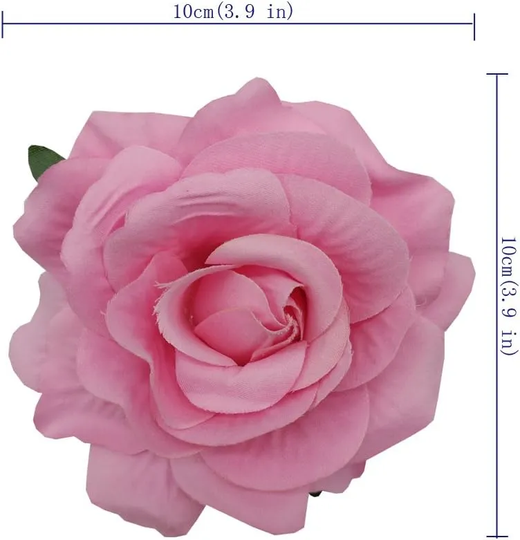 La Homein Sanrich 4pcs/Pack Fabric Rose Hair Flowers Clips Mexican Hair Flowers Hairpin Brooch Headpieces