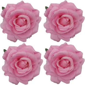 La Homein Sanrich 4pcs/Pack Fabric Rose Hair Flowers Clips Mexican Hair Flowers Hairpin Brooch Headpieces