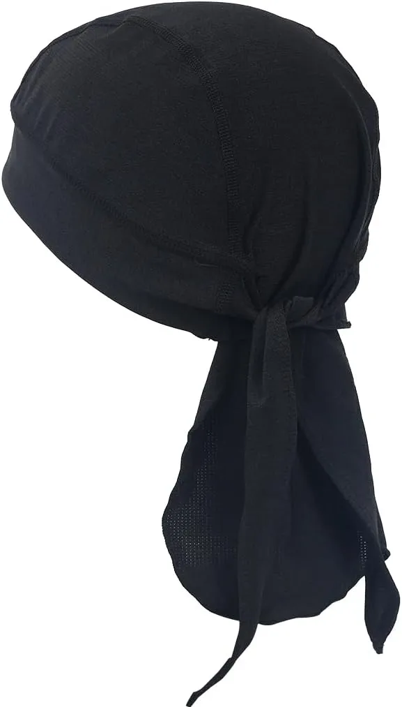 Men's Do Rag Sweat Wicking Skull Cap Cooling Helmet Line Headwear Dew Rags