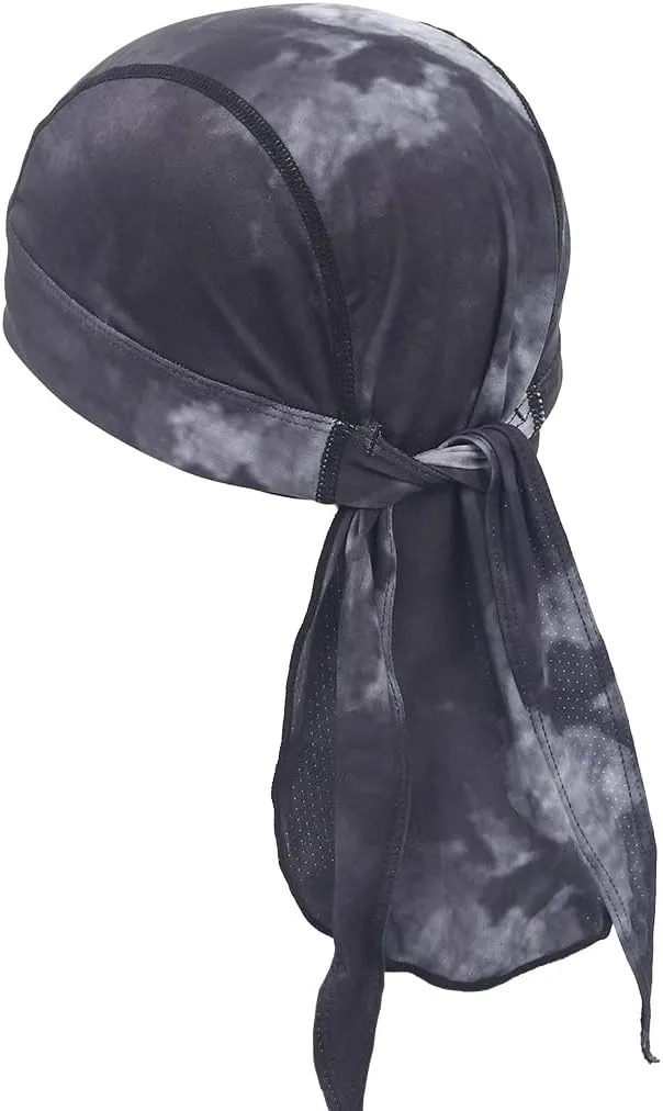 Men's Do Rag Sweat Wicking Skull Cap Cooling Helmet Line Headwear Dew Rags