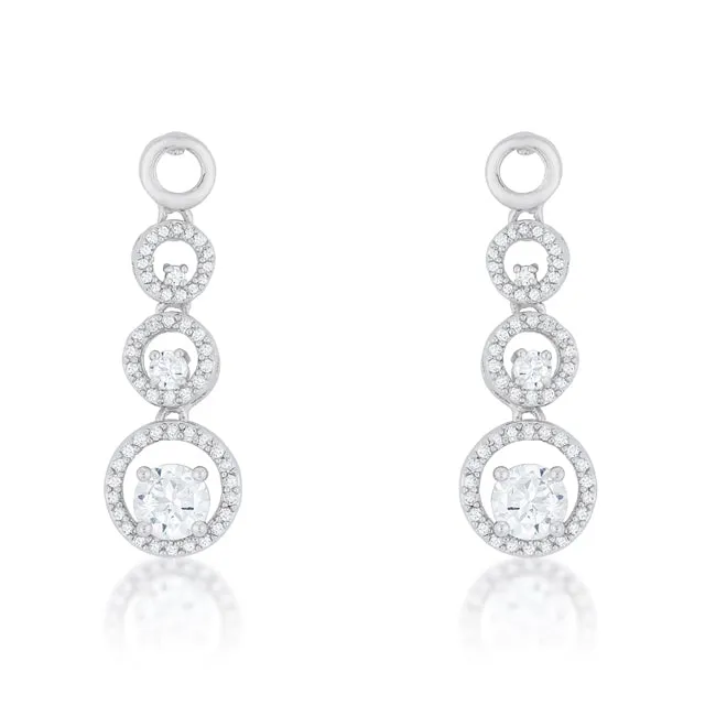 Olivia Graduated Halo Dangle Earrings | 3ct