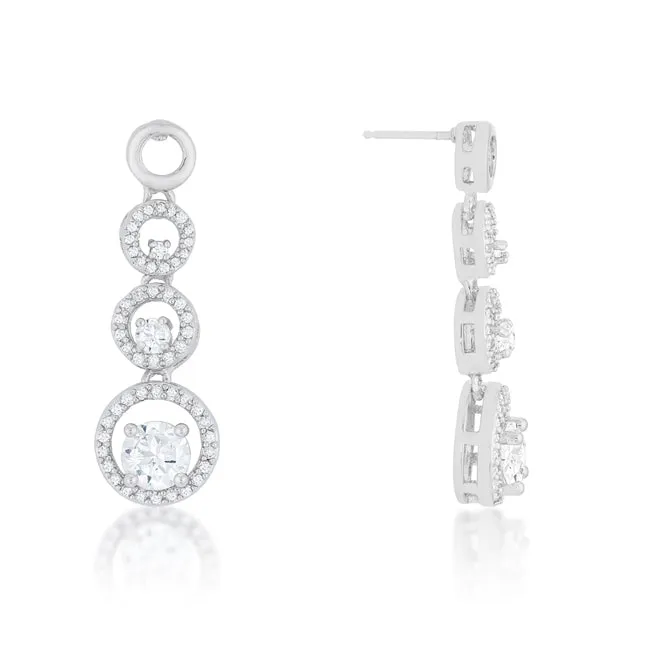 Olivia Graduated Halo Dangle Earrings | 3ct