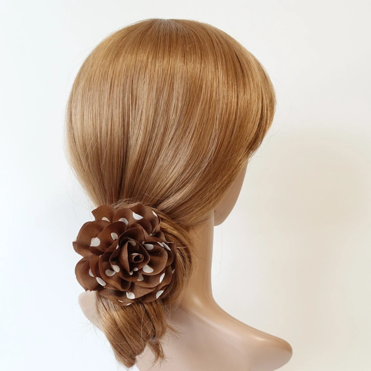 Polka Dot Print Petal Flower Hair Elastics Ponytail Holde Women Hair Accessories