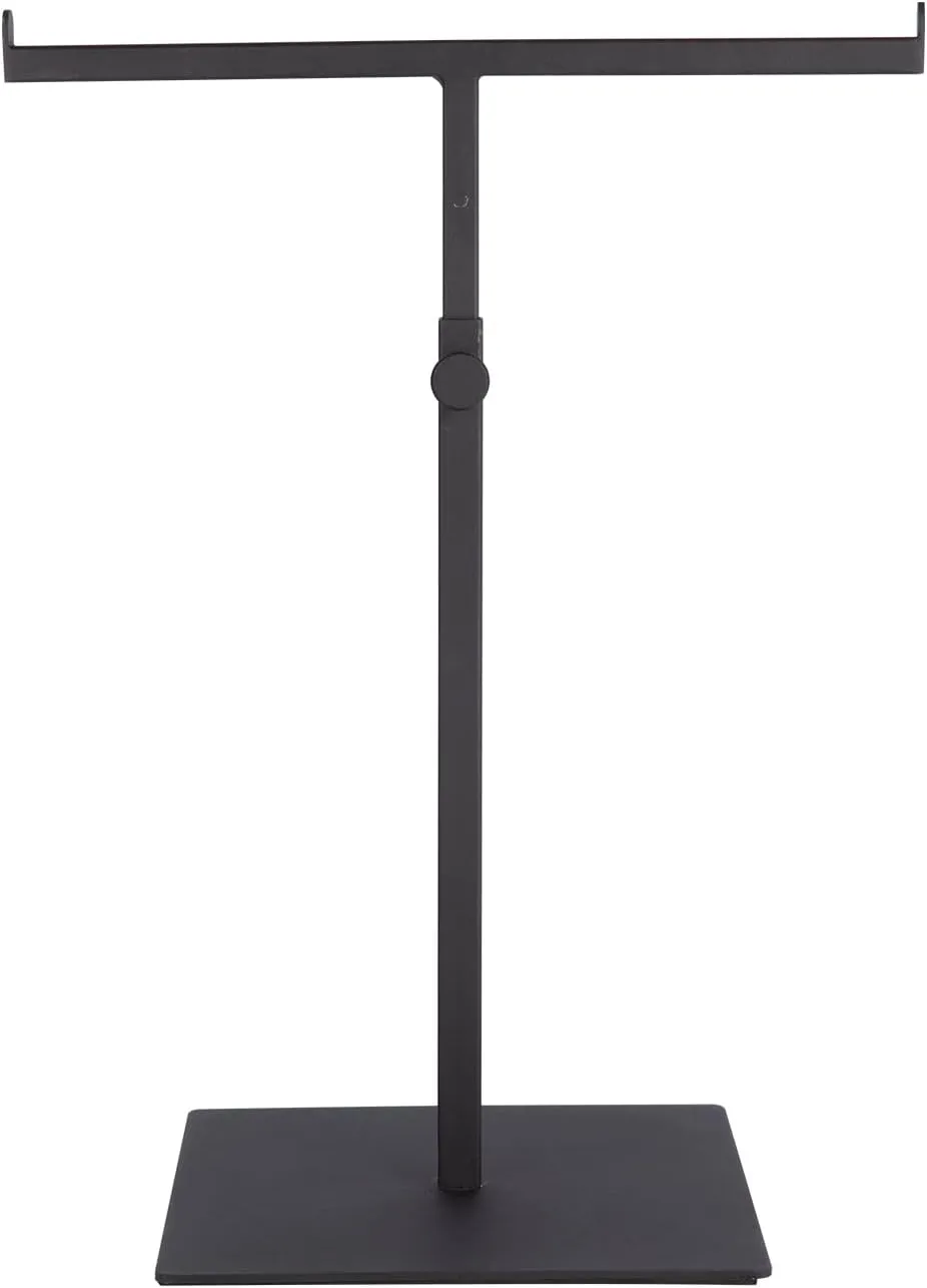 Polmart Countertop Adjustable T-Bar Display Stand Stand for Handbags, Wreaths, Hats, Scarves, Jewelry & CraftsWear-resistant, quiet and sturdy metal base  Black
