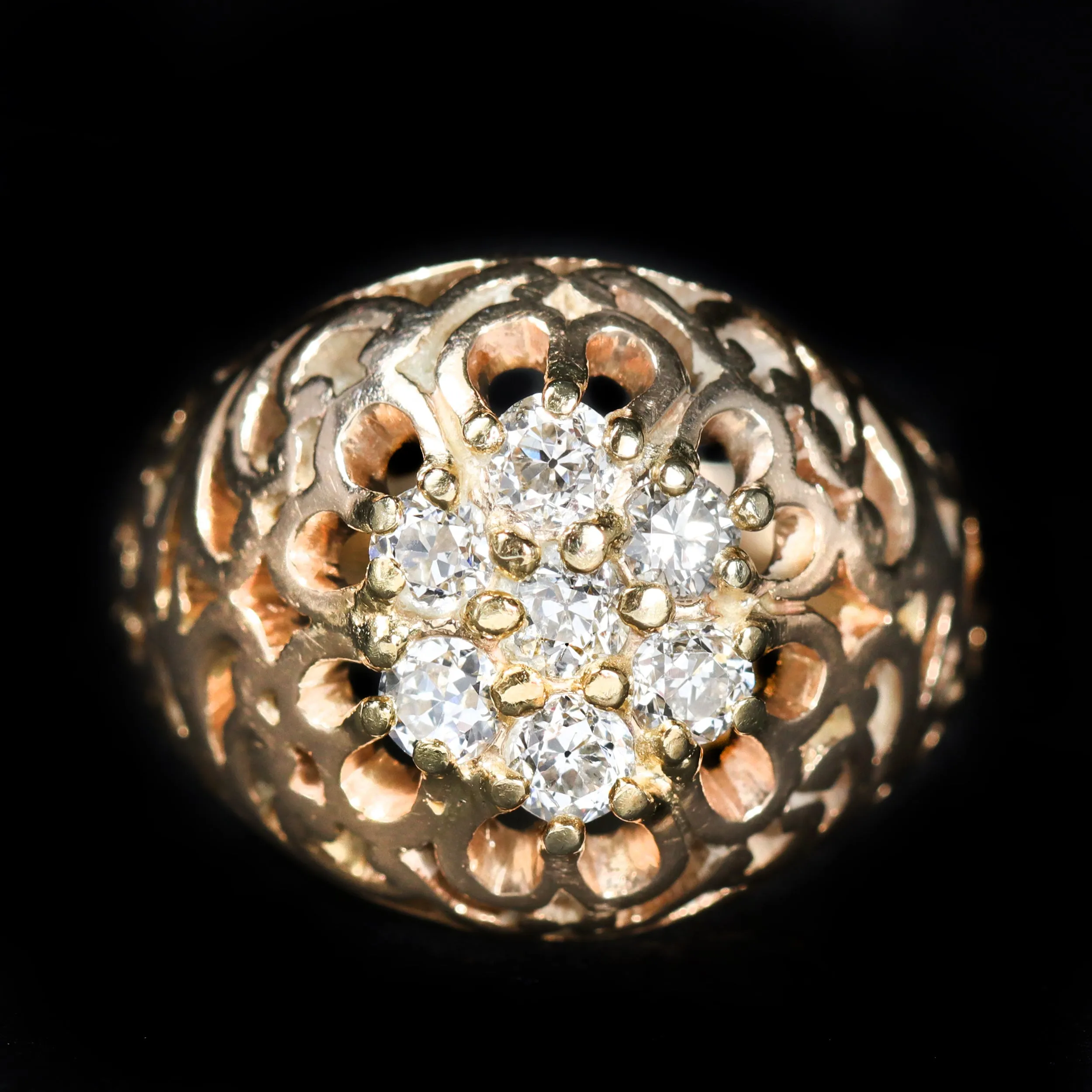 Retro 14K Yellow Gold 0.75 CTW Old European Cut Diamond Ring