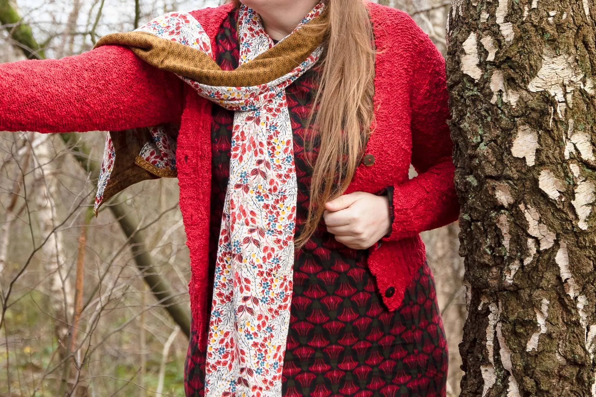Reversible scarf - spring - made by Tantilly (last one)