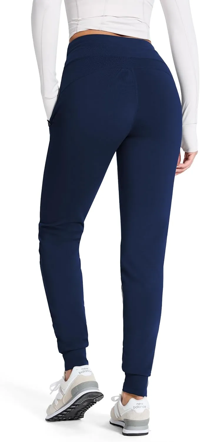 SEVEGO Women 30"/32"/34"/36" Tall Inseam Fleece Lined Joggers Water Resistant Hiking Pants with Zipper Pockets