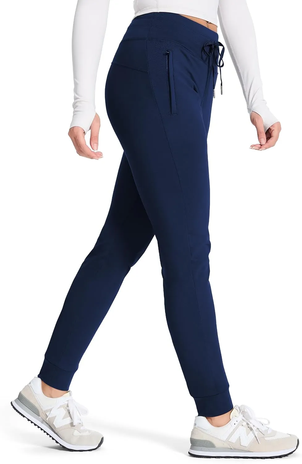 SEVEGO Women 30"/32"/34"/36" Tall Inseam Fleece Lined Joggers Water Resistant Hiking Pants with Zipper Pockets