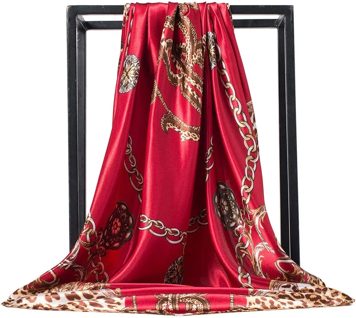Silk Like Scarf Neck Scarves Womens Large Square Satin Hair Scarf 35 x 35 inches