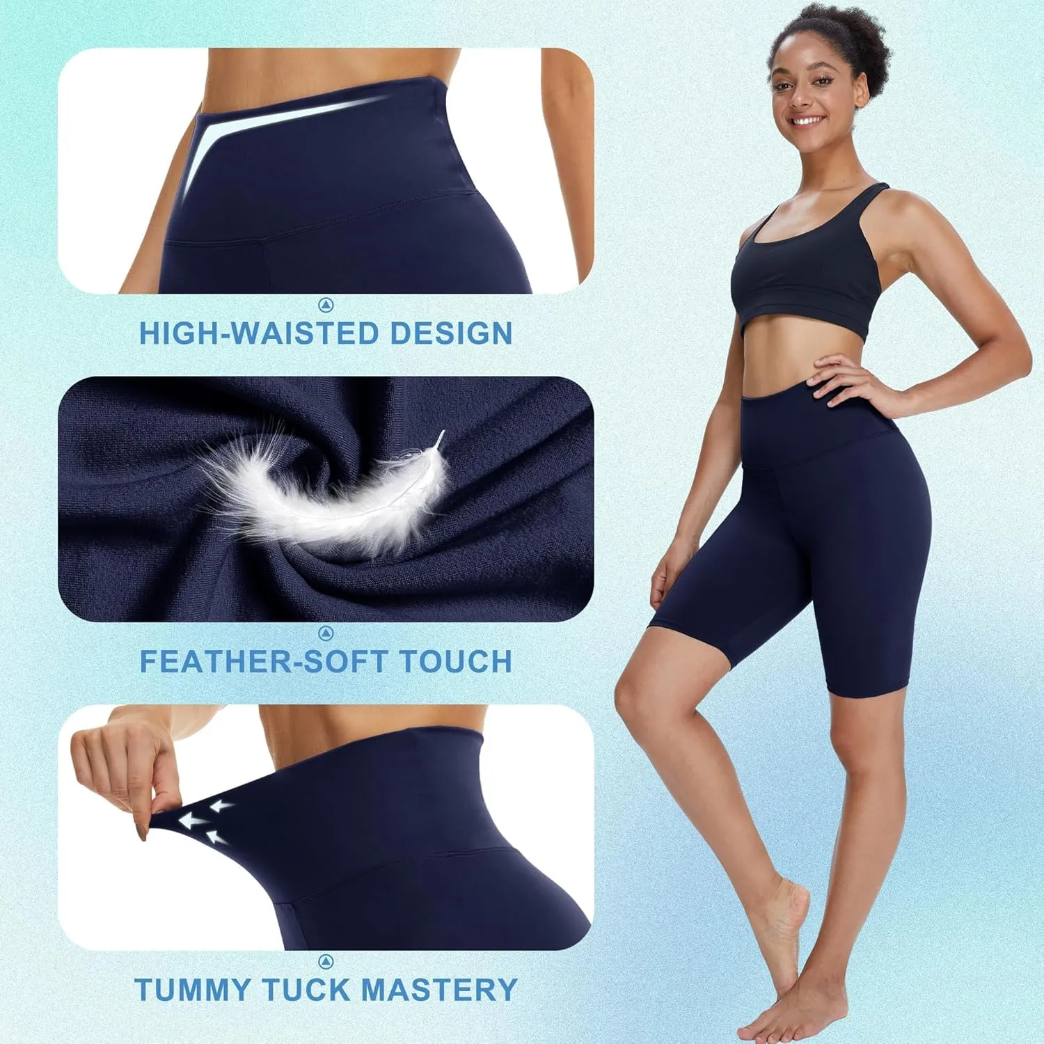 TNNZEET Biker Shorts Women - 8"/5"/3" High Waisted Tummy Control Workout Gym Spandex Booty Yoga Volleyball Shorts