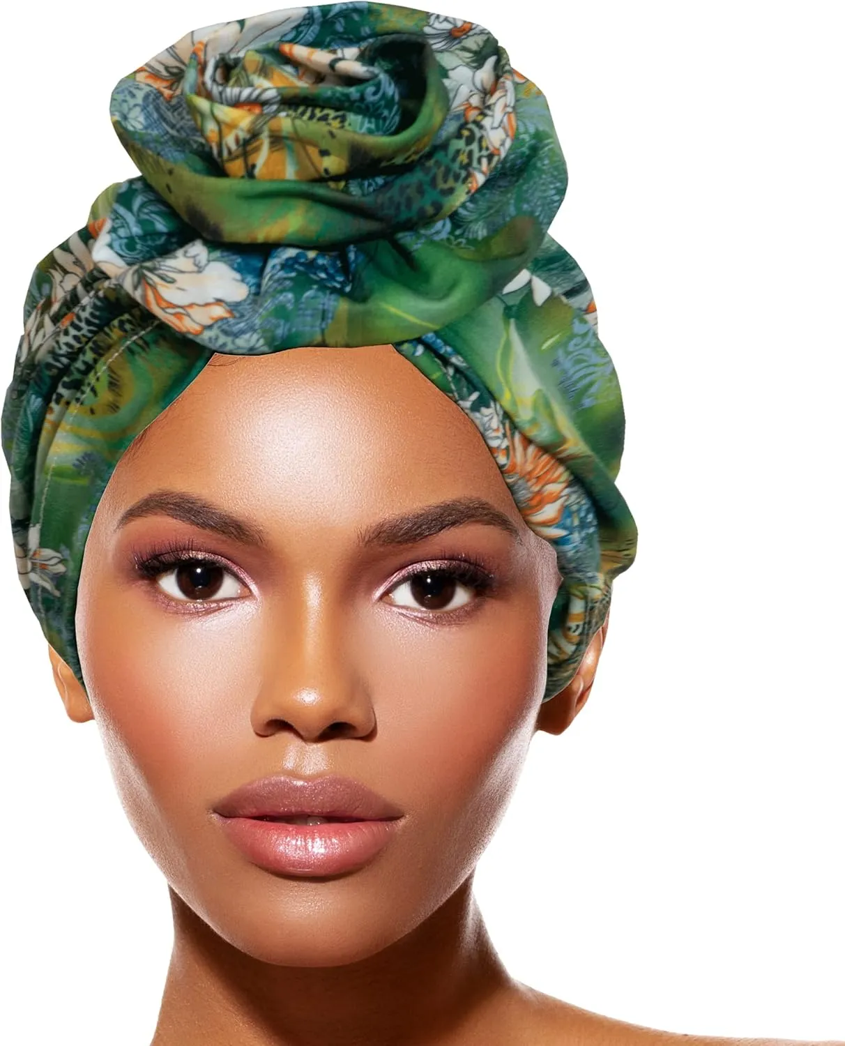 TouchUps Hair Bun Cap Hair Protection Head Wrap Hairbun Cap Wrap African Turban Pattern Headwrap Headscarfs