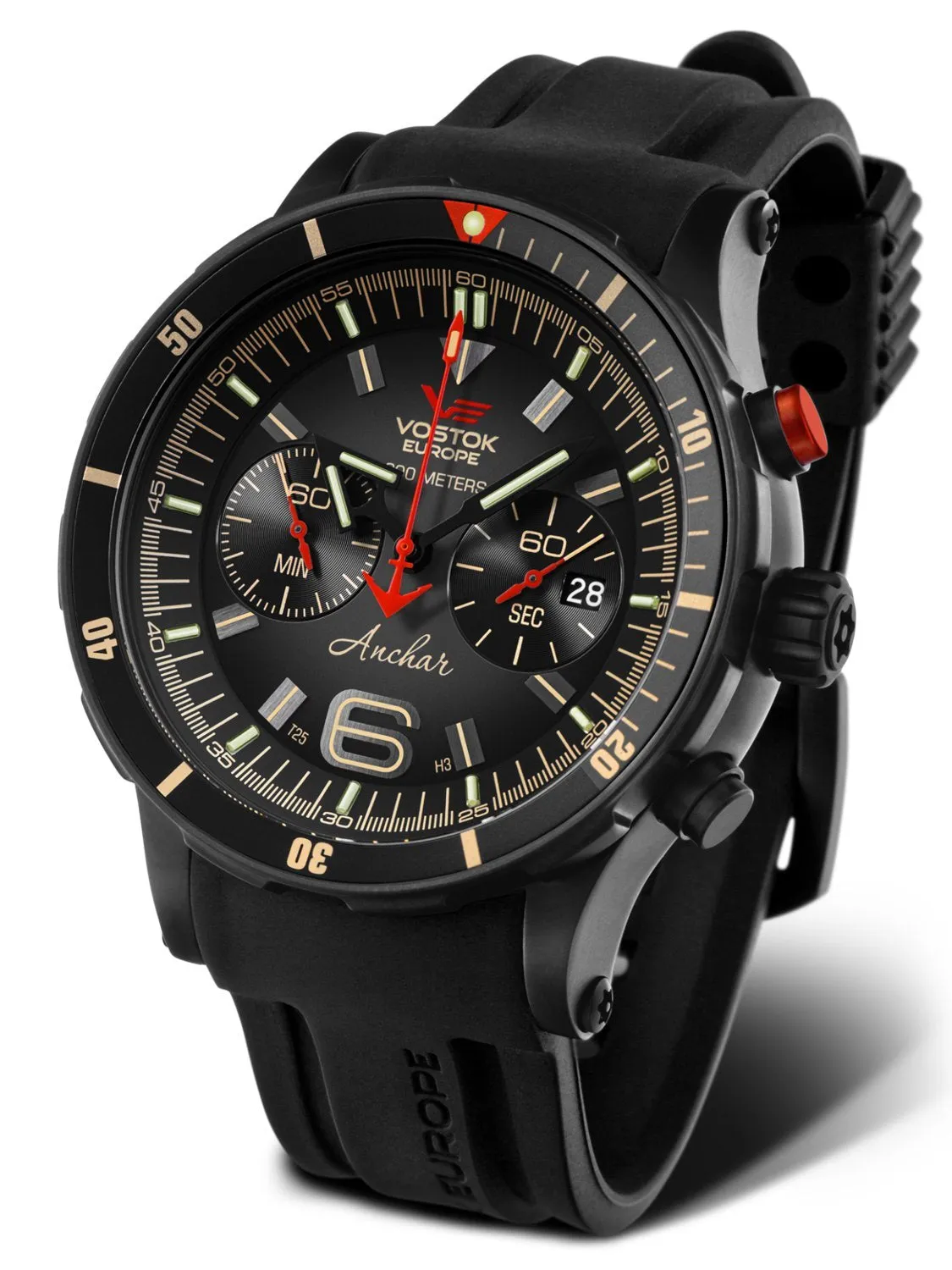 Vostok-Europe ANCHAR Black Chronograph - Mens Diving Watch 6S21-510C582