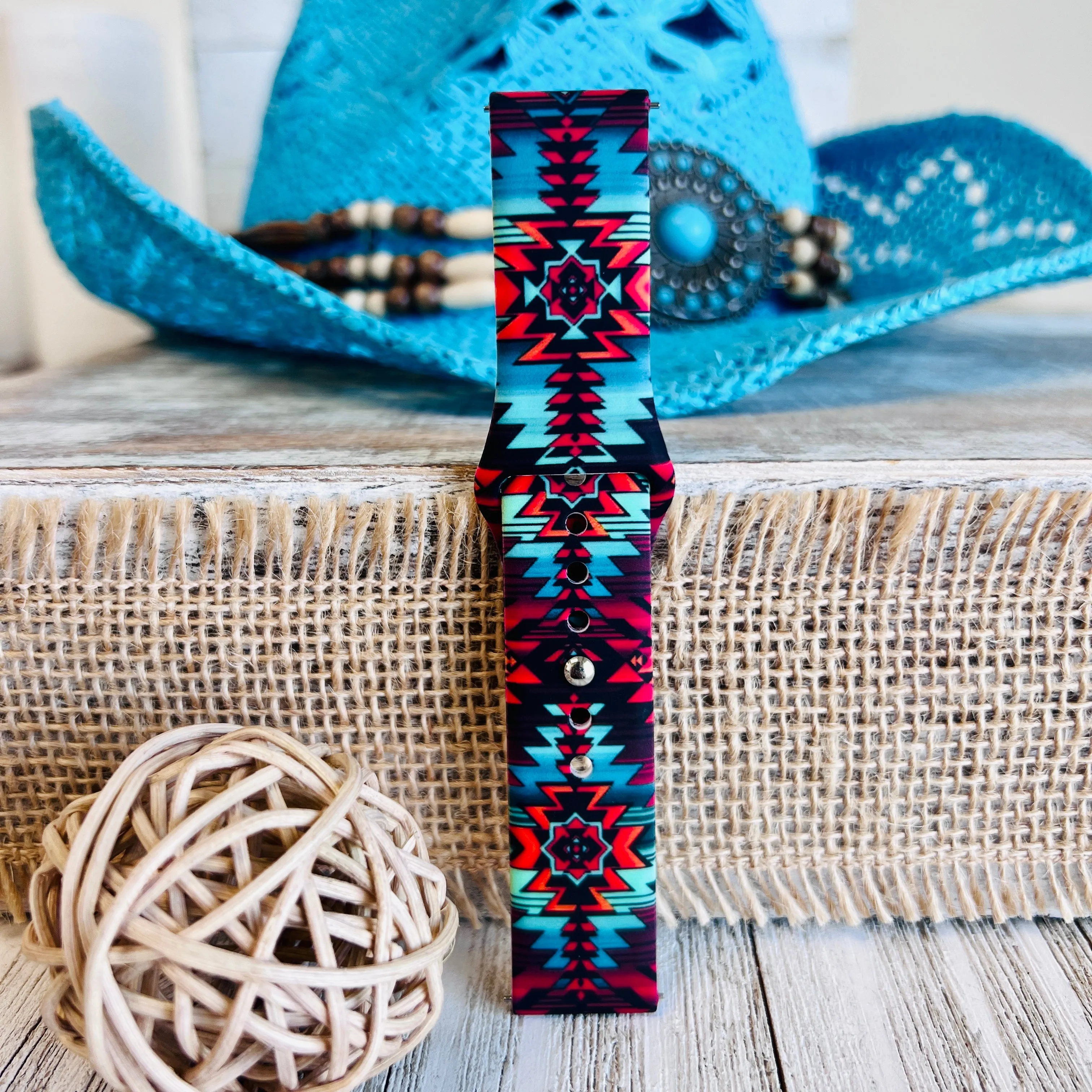 Western Boho-Aztec Print Silicone Band For Samsung Watch