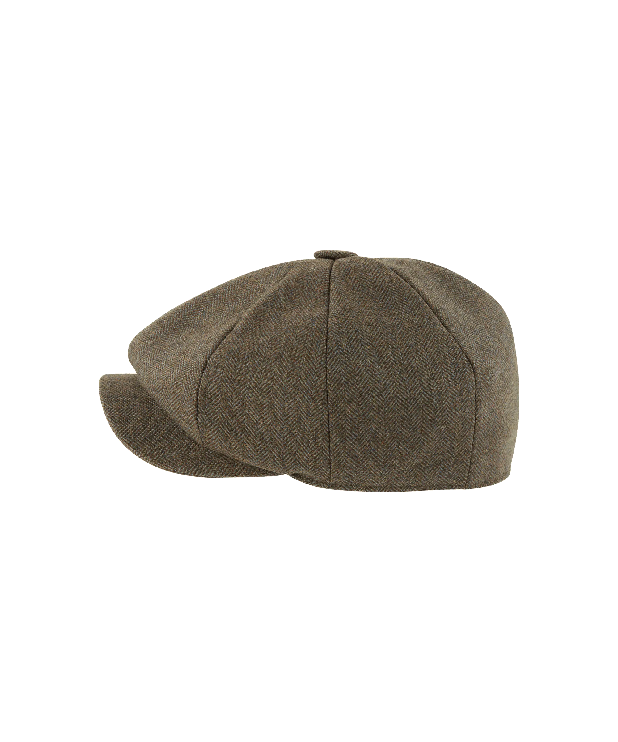 Women's Newsboy Tweed Cap - Loden Green Herringbone Tweed