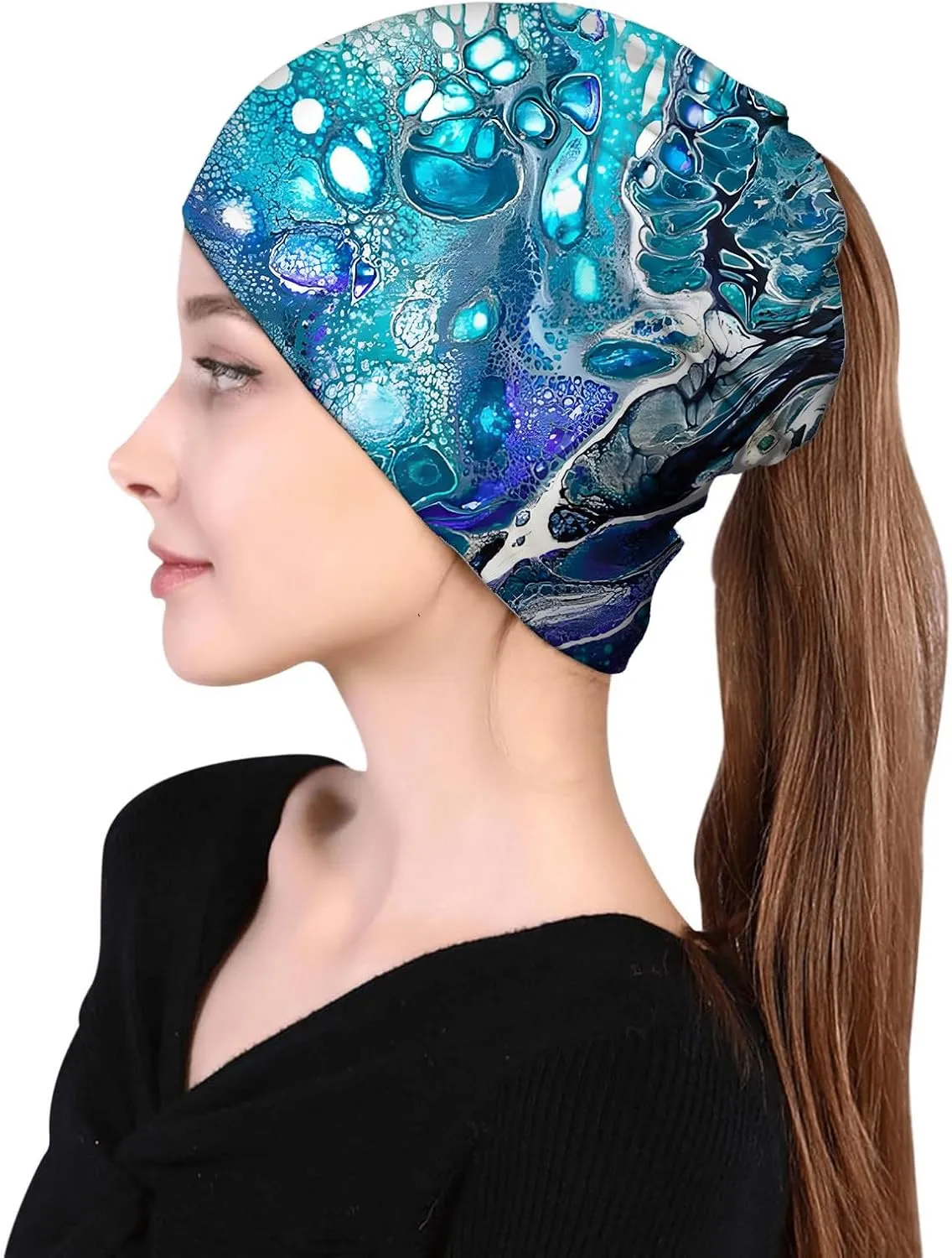 Women's Slouchy Beanie Hat Cute Turban Hats Cancer Headwear Caps Baggy Skull Sleep Scarf